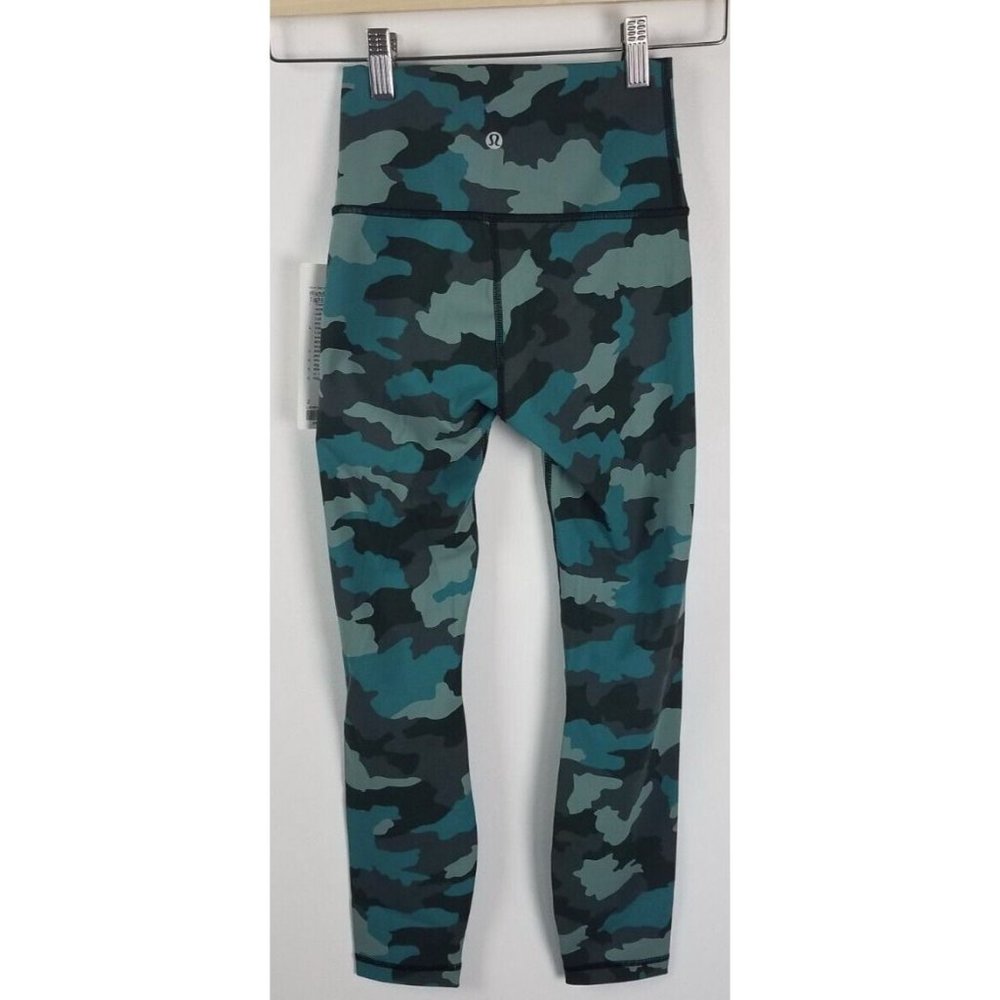 Lululemon NWT Sz. 2 Wunder Under High-Rise Tight 25" Camo Tidewater Teal - Picture 5 of 6
